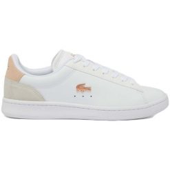 Buty sportowe trampki damskie Lacoste Carnaby. Białe obuwie sportowe Lacoste, bez zapięcia, trekkingowe. Za 419.00 zł.