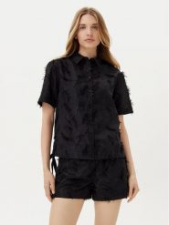Silvian Heach Koszula Serema GPP25332CA Czarny Regular Fit. Czarne koszule Silvian Heach, bez wzorów, z bawełny, bez kołnierzyka, bez ramiączek. Za 419.99 zł.