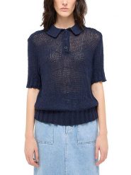 Mustang Sweter w kolorze granatowym rozmiar: L. Niebieskie swetry Mustang, l, bez wzorów, z bawełny, bez ramiączek. Za 145.26 zł.