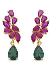 Luxenter Kolczyki-wkrętki z cyrkoniami rozmiar: onesize. Czerwone kolczyki Luxenter, z cyrkonią, srebrne. Za 226.77 zł.