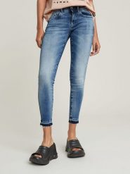G-Star Dżinsy - Skinny fit - w kolorze niebieskim rozmiar: W27/L30. Niebieskie jeansy G-Star, l, z aplikacjami. Za 210.81 zł.