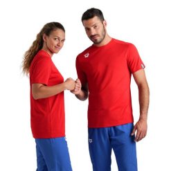 Koszulka sportowa Arena Team T-Shirt Solid. Czerwone koszulki sportowe Arena, bez wzorów, ze skóry, bez ramiączek. Za 99.00 zł.