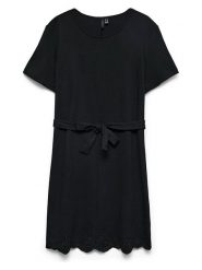 Vero Moda Sukienka w kolorze czarnym rozmiar: XL. Czarne sukienki Vero Moda, na co dzień, xl, bez wzorów, z bawełny, bez kołnierzyka, bez ramiączek, midi, proste. Za 130.45 zł.