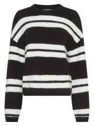 MOSS COPENHAGEN Sweter w kolorze czarno-białym rozmiar: S/M. Białe swetry Moss Copenhagen, m, bez wzorów, bez ramiączek. Za 210.45 zł.