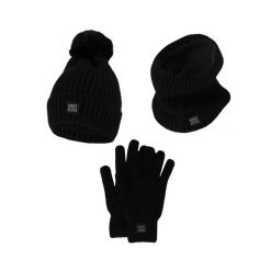 Zestaw Damski Rękawiczki/Czapka/Chusta. Czarne czapki HEAT KEEPER, bez wzorów, z materiału. Za 249.54 zł.