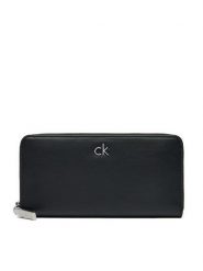 Calvin Klein Duży Portfel Damski Ck Daily Large Zip Around_Pbl K60K612850 Czarny. Czarne portfele Calvin Klein, bez wzorów, ze skóry. Za 209.99 zł.