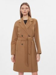 Weekend Max Mara Płaszcz wełniany Flirt 2415011011 Brązowy Regular Fit. Brązowe płaszcze Weekend Max Mara, bez wzorów, z wełny, bez kaptura. Za 2,469.00 zł.