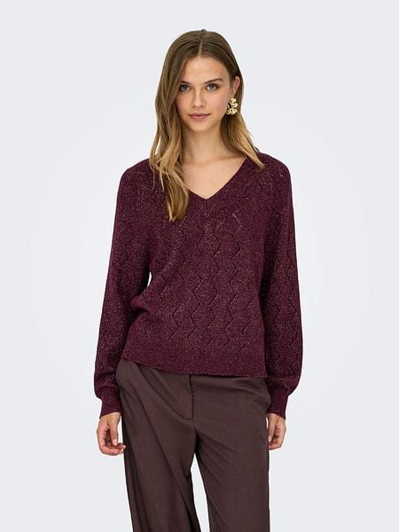 JDY Sweter "Aspen" w kolorze bordowym rozmiar: L. Czerwone swetry JDY, l, bez wzorów, bez ramiączek. Za 98.95 zł.