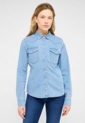 Damska Koszula Mustang Style Cody Denim Shirt Denim Blue 1016935 5000 400. Niebieskie koszule Mustang, xs, bez wzorów, z denimu, bez kołnierzyka, bez ramiączek. Za 199.99 zł.