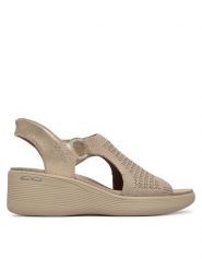 Skechers Sandały Martha Stewart: Pier-Lite - Park Path 188001/TPE Beżowy. Brązowe sandały Skechers, bez wzorów, z materiału, bez obcasa, na koturnie, bez zapięcia. Za 359.99 zł.