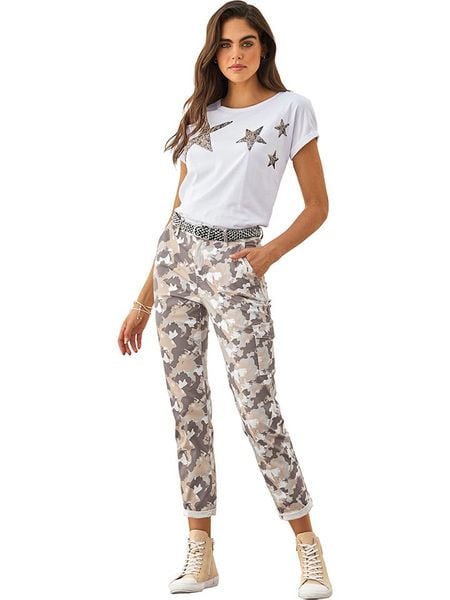 Heine Koszulka w kolorze białym rozmiar: 40. Białe bluzki Heine, bez wzorów, z bawełny, bez kołnierzyka, bez ramiączek. Za 39.99 zł.