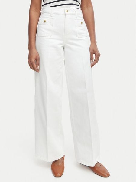 Tommy Hilfiger Jeansy 70s WW0WW48576 Biały Wide Leg. Białe jeansy TOMMY HILFIGER, s, bez wzorów. Za 414.99 zł.