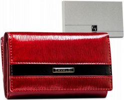 Portfel skórzany 4U Cavaldi [DH] H29-2-SH9 czerwony. Czerwone portfele 4U Cavaldi, bez wzorów, z lakierowanej skóry. Za 75.99 zł.