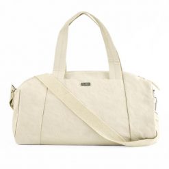 Materiałowa torba sportowa Solier SM05 Shala - beż. Brązowe torby na ramię bez wzorów, z materiału, sportowe, na ramię, duże, bez dodatków. Za 76.99 zł.