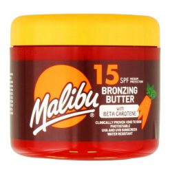 Malibu Brązujące masło do opalania SPF15 Ochrona przeciwsłoneczna 300 ml. Samoopalacze Malibu. Za 58.99 zł.