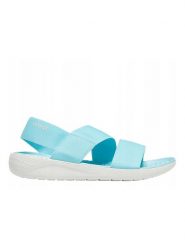 Crocs Sandały w kolorze błękitnym rozmiar: 42/43. Niebieskie sandały Crocs, bez wzorów, klasyczne, z otwartym noskiem, bez obcasa, bez zapięcia. Za 114.44 zł.