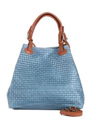 Lucca Baldi Skórzana torebka "Fosdinovo" w kolorze błękitnym - 45 x 37 x 15 cm rozmiar: onesize. Niebieskie torby na ramię Lucca Baldi, bez wzorów, z materiału, przez ramię, bez dodatków. Za 295.99 zł.