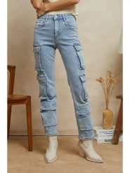 Plume Dżinsy "Mollo" - Slim fit - w kolorze błękitnym rozmiar: XS. Niebieskie jeansy Plume, xs, bez wzorów, z podwyższonym stanem. Za 100.99 zł.