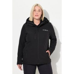 Damskie Kurtka softshell HYPRAR hydrofobowa stretch odblask. Czarne kurtki sportowe Ulla Popken, plus size, bez wzorów, z elastanu, bez kaptura, trekkingowe. W wyprzedaży za 383.99 zł.