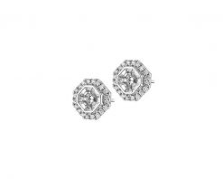 Kolczyki z białego złota z diamentami - 1,07 ct - próba 750. Białe kolczyki Apart, z diamentem, złote. W wyprzedaży za 18,893.00 zł.
