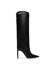 Elisabetta Franchi Kozaki SA-98L-67E2-V850 Czarny. Czarne kozaki Elisabetta Franchi, ze skóry, bez obcasa, na szpilce, bez zapięcia. Za 3,659.00 zł.