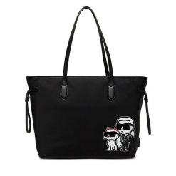 Torebka KARL LAGERFELD. Czarne shopper KARL LAGERFELD, bez wzorów, bez dodatków. Za 559.99 zł.
