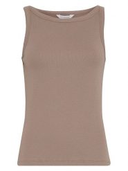 MOSS COPENHAGEN Top "Gubbe" w kolorze szarobrązowym rozmiar: L/XL. Brązowe topy Moss Copenhagen, l, bez wzorów, bez kołnierzyka, bez ramiączek. Za 70.90 zł.