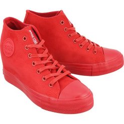 BIG STAR BB274088 czerwony micro, trampki, sneakersy damskie. Czerwone trampki Big Star, bez wzorów, bez zapięcia. Za 99.90 zł.