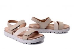 DR. BRINKMANN 710270-08 beige, sandały damskie. Brązowe sandały Dr. Brinkmann, bez wzorów, ze skóry, bez obcasa, bez zapięcia. Za 329.90 zł.