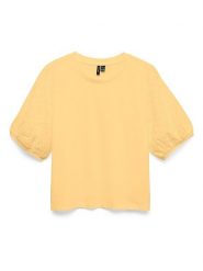 Vero Moda Bluzka w kolorze żółtym rozmiar: L. Żółte bluzki Vero Moda, l, bez wzorów, z bawełny, bez kołnierzyka, bez ramiączek. Za 65.54 zł.