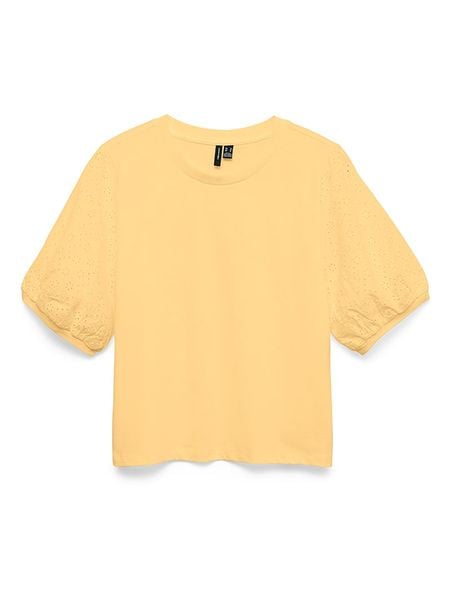 Vero Moda Bluzka w kolorze żółtym rozmiar: XL. Żółte bluzki Vero Moda, xl, bez wzorów, z bawełny, bez kołnierzyka, bez ramiączek. Za 53.54 zł.