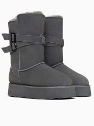 Gooce Skórzane kozaki zimowe "Huntspill Waterproof" w kolorze szarym rozmiar: 41. Szare kozaki Gooce, na zimę, z materiału, bez obcasa, na platformie, bez zapięcia. Za 282.99 zł.