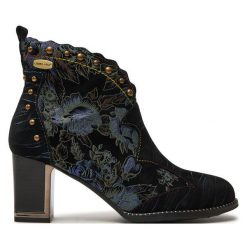 Botki Laura Vita. Niebieskie botki Laura Vita, bez wzorów, bez obcasa, na słupku, bez zapięcia. Za 639.99 zł.