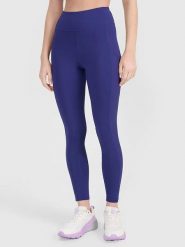 4F Legginsy funkcyjne w kolorze niebieskim rozmiar: M. Niebieskie legginsy 4f, m, bez wzorów, z materiału, na fitness i siłownię. Za 61.95 zł.