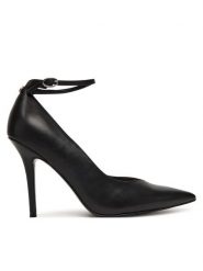 Guess Szpilki FLFNPR LEA08 Czarny. Czarne szpilki Guess, z aplikacjami, ze skóry, bez obcasa, na szpilce, bez zapięcia. Za 609.99 zł.