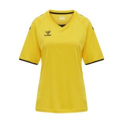 Koszulka damska Hummel hmlhmlCORE volley. Żółte bluzki Hummel, xl, bez wzorów, sportowe, bez kołnierzyka, bez ramiączek. Za 151.00 zł.
