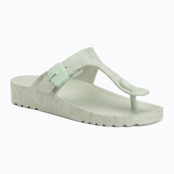 Japonki damskie Scholl Bahia PriEVA. Zielone klapki Scholl, bez wzorów, bez obcasa. Za 159.99 zł.