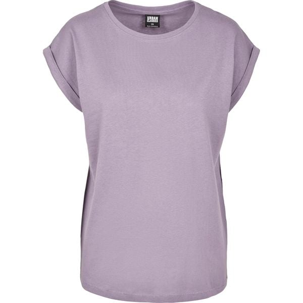 Koszulka Damska Z Rozszerzonym Ramieniem. Fioletowe bluzki Urban Classics, m, bez wzorów, sportowe, bez kołnierzyka, bez ramiączek. Za 48.99 zł.