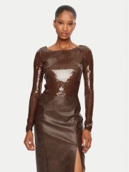 BARDOT Body Brenna 59567TB Brązowy Slim Fit. Brązowe body Bardot, bez wzorów, z syntetyku. Za 209.99 zł.