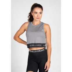 Damski crop top Gorilla Wear Colby. Szare topy GORILLA WEAR, bez wzorów, z materiału, bez kołnierzyka, bez ramiączek. Za 184.50 zł.