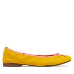 Baleriny Tamaris. Żółte baleriny Tamaris, bez wzorów, bez obcasa. Za 169.99 zł.