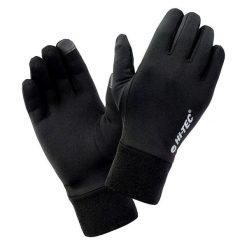Rękawiczki Unisex Dla Dorosłych Logo Janni. Czarne rękawiczki Hi-tec, bez wzorów, sportowe. Za 59.99 zł.