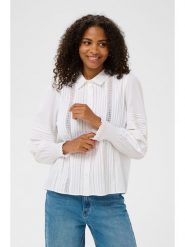 Kaffe Koszula w kolorze białym rozmiar: 40. Białe koszule Kaffe, z aplikacjami, z bawełny, bez kołnierzyka, bez ramiączek. Za 173.99 zł.