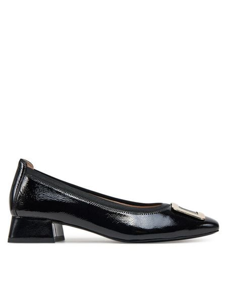 Caprice Półbuty 9-22300-44 Czarny. Czarne czółenka Caprice, bez wzorów, z lakierowanej skóry, bez obcasa, na obcasie, bez zapięcia. Za 265.99 zł.