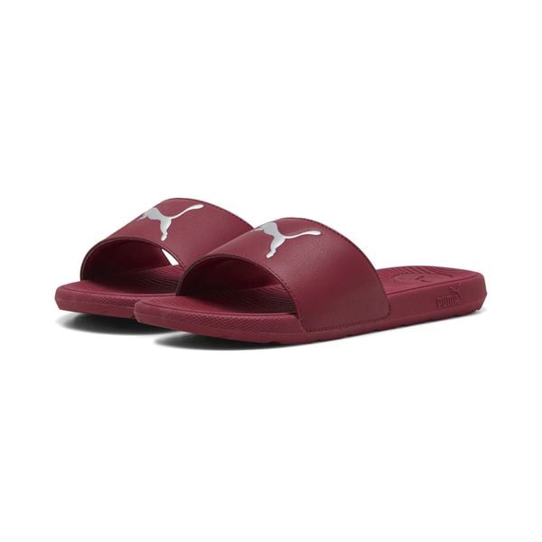 Damskie klapki sportowe Cool Cat 2.0 PUMA. Czerwone klapki Puma, bez wzorów, z materiału, bez obcasa. Za 109.00 zł.