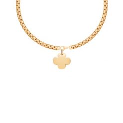 Naszyjnik łańcuch Cube z koniczyną pozłacany. Żółte naszyjniki Lilou, pozłacane. Za 318.00 zł.