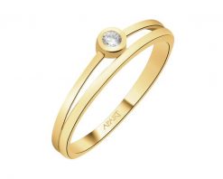 Złoty pierścionek z cyrkonią. Żółte pierścionki Apart, z cyrkonią, złote. Za 1,869.00 zł.