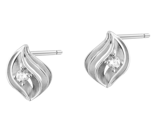 Kolczyki srebrne z cyrkoniami. Szare kolczyki Apart, z cyrkonią, srebrne. Za 159.00 zł.