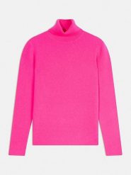 AUTHENTIC CASHMERE Kaszmirowy golf w kolorze różowym rozmiar: L. Różowe golfy AUTHENTIC CASHMERE, l, bez wzorów, z kaszmiru, bez ramiączek. Za 369.99 zł.