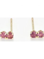 OR ÉCLAT Złote kolczyki-wkrętki "Puces Duo Précieuses" z rubinami rozmiar: onesize. Czerwone kolczyki OR ÉCLAT, z rubinem, złote. Za 347.99 zł.